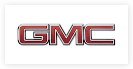 A red and silver gmc logo on top of a white background.